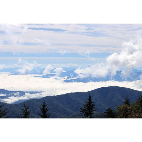 Smoky Mountain High White Modern Wood Framed Art Print by Deiter, Lori