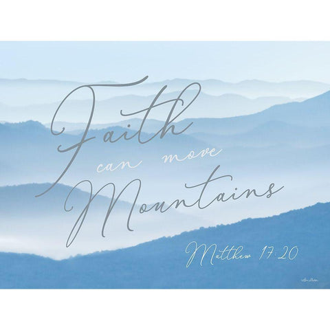 Faith Can Move Mountains Black Modern Wood Framed Art Print with Double Matting by Deiter, Lori