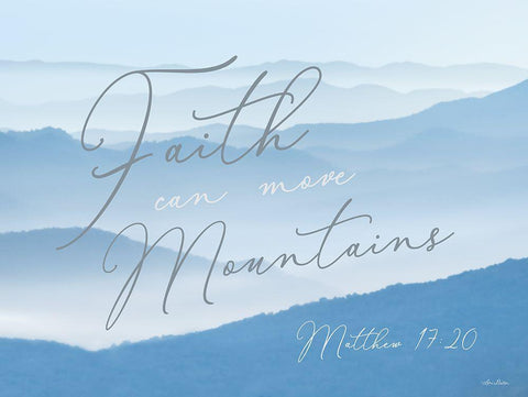 Faith Can Move Mountains Black Ornate Wood Framed Art Print with Double Matting by Deiter, Lori