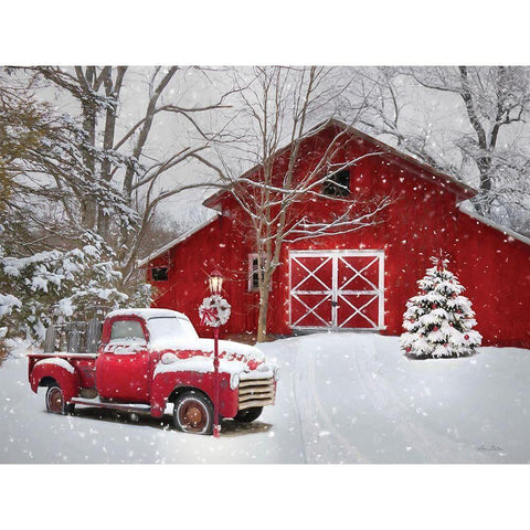 Truck Full of Sleds Gold Ornate Wood Framed Art Print with Double Matting by Deiter, Lori