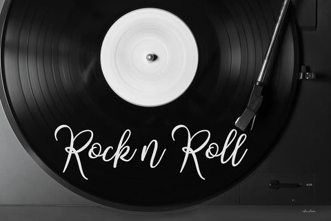 Rock n Roll Turntable Black Modern Wood Framed Art Print by Deiter, Lori