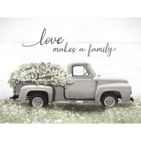 Love Makes a Family White Modern Wood Framed Art Print by Deiter, Lori