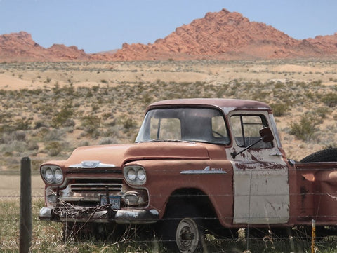 Chevrolet Apache Black Modern Wood Framed Art Print by Deiter, Lori