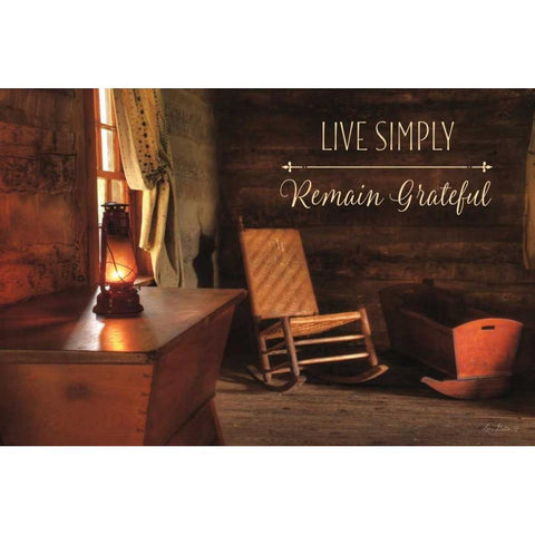 Live Simply Black Modern Wood Framed Art Print with Double Matting by Deiter, Lori