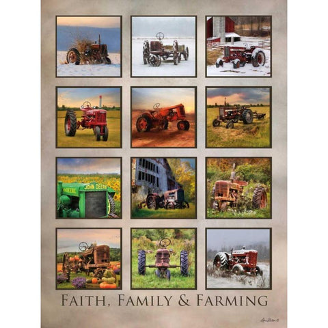 Faith, Family and Farming White Modern Wood Framed Art Print by Deiter, Lori