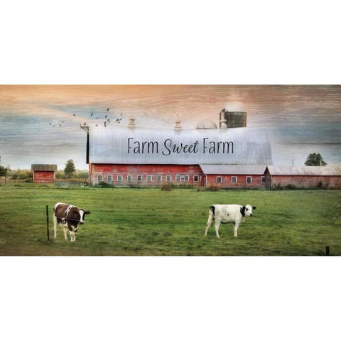 Farm Sweet Farm Black Modern Wood Framed Art Print with Double Matting by Deiter, Lori