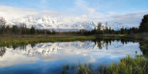 Grand Teton Sunrise Black Ornate Wood Framed Art Print with Double Matting by Deiter, Lori