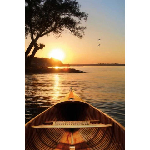 Sunset on the Lake I Black Modern Wood Framed Art Print with Double Matting by Deiter, Lori