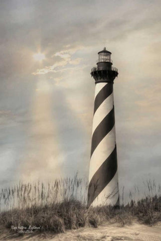 Cape Hatteras Lighthouse Black Ornate Wood Framed Art Print with Double Matting by Deiter, Lori