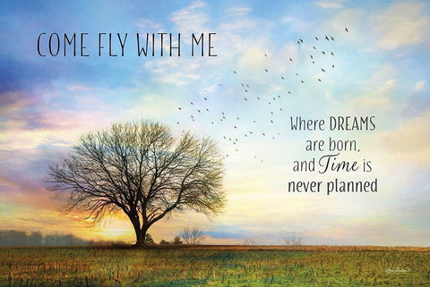 Come Fly with Me Black Ornate Wood Framed Art Print with Double Matting by Deiter, Lori