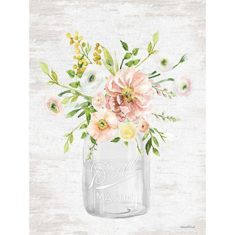 Floral Bouquet 1 White Modern Wood Framed Art Print by Lettered and Lined