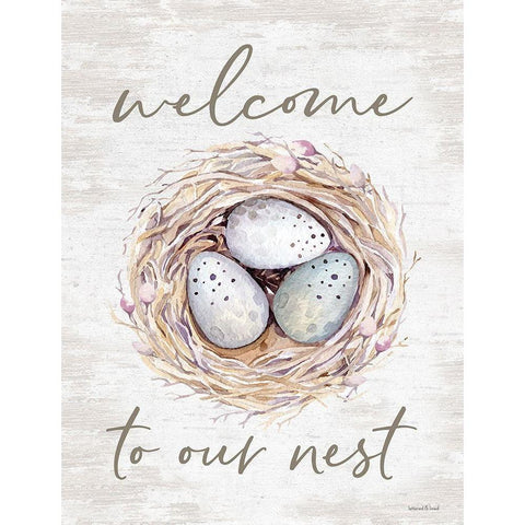 Welcome to Our Nest Black Modern Wood Framed Art Print by Lettered and Lined