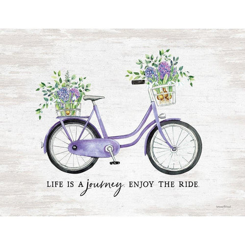 Enjoy the Ride White Modern Wood Framed Art Print by Lettered and Lined