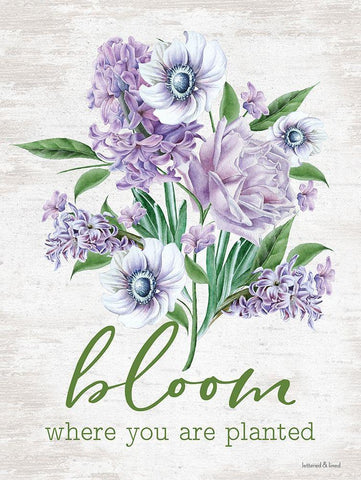 Bloom Where You Are Planted Black Ornate Wood Framed Art Print with Double Matting by Lettered and Lined