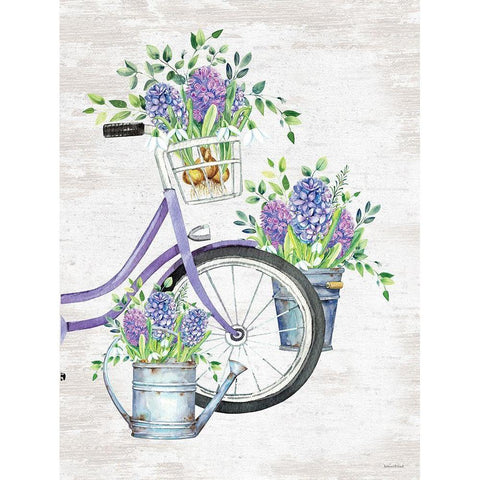 Hyacinth Harvest Black Modern Wood Framed Art Print by Lettered and Lined