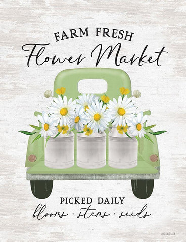 Flower Market - Daisies Black Ornate Wood Framed Art Print with Double Matting by Lettered and Lined
