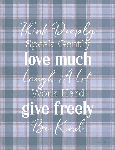 Think Deeply White Modern Wood Framed Art Print with Double Matting by Lettered and Lined