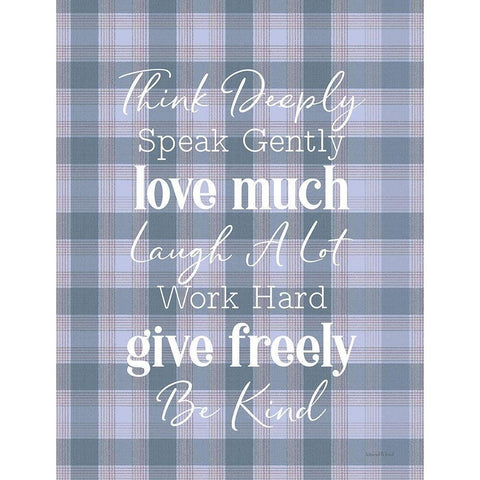 Think Deeply Black Modern Wood Framed Art Print with Double Matting by Lettered and Lined