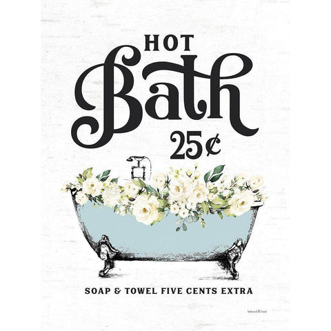 Hot Bath Gold Ornate Wood Framed Art Print with Double Matting by Lettered and Lined