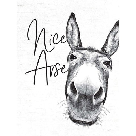 Nice Arse Gold Ornate Wood Framed Art Print with Double Matting by Lettered and Lined