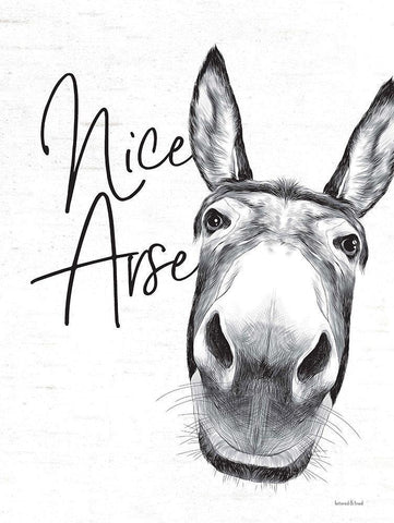 Nice Arse Black Ornate Wood Framed Art Print with Double Matting by Lettered and Lined