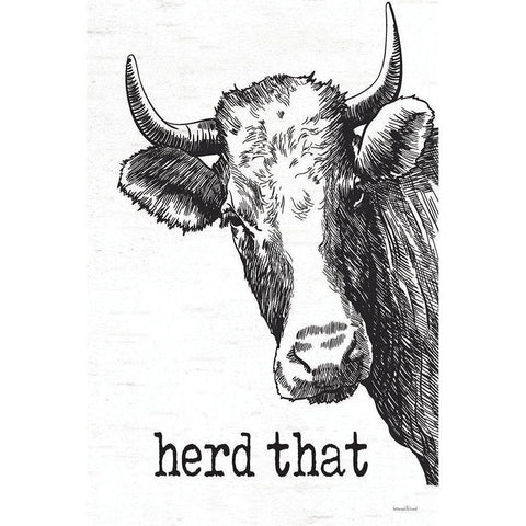 Herd That White Modern Wood Framed Art Print by Lettered and Lined