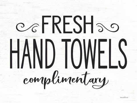 Fresh Hand Towels White Modern Wood Framed Art Print with Double Matting by Lettered and Lined