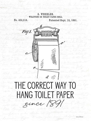 Correct Way to Hang Toilet Paper White Modern Wood Framed Art Print with Double Matting by Lettered and Lined