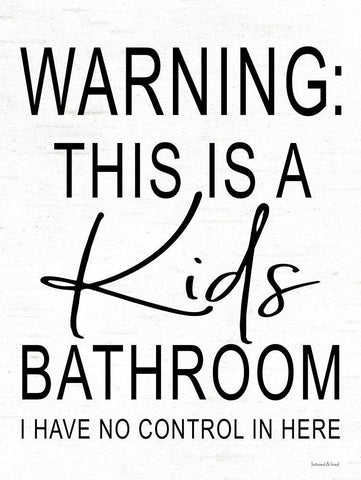 Kids Bathroom White Modern Wood Framed Art Print with Double Matting by Lettered and Lined
