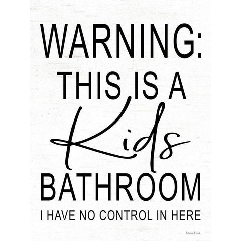 Kids Bathroom Black Modern Wood Framed Art Print by Lettered and Lined