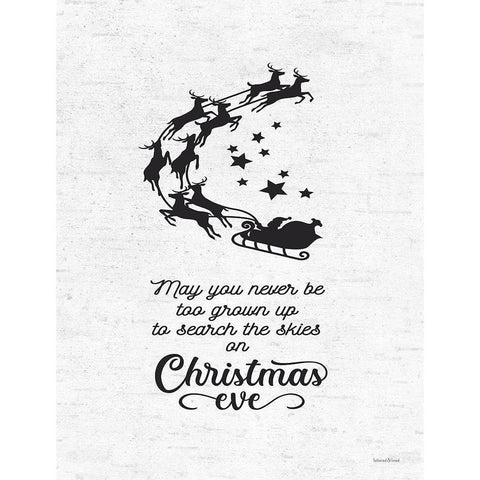 Search the Skies on Christmas Eve Gold Ornate Wood Framed Art Print with Double Matting by Lettered and Lined