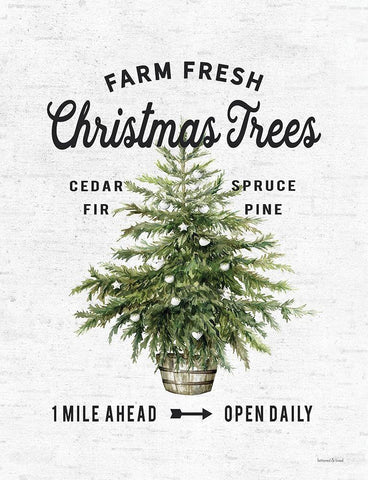 Farm Fresh Christmas Trees I White Modern Wood Framed Art Print with Double Matting by Lettered and Lined