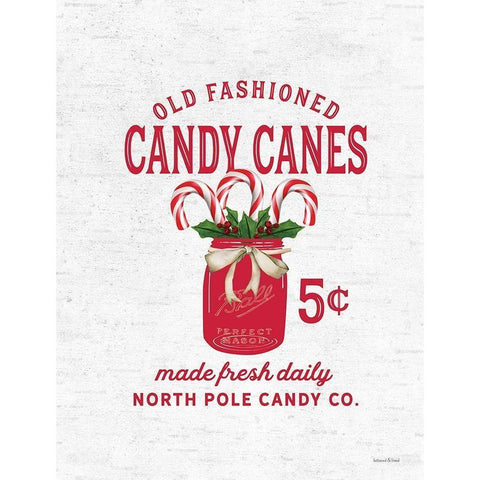 Old Fashioned Candy Canes Gold Ornate Wood Framed Art Print with Double Matting by Lettered and Lined