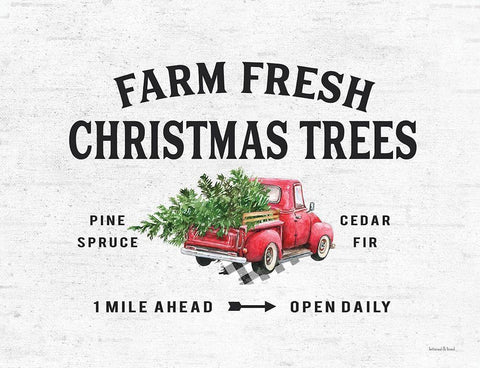 Farm Fresh Christmas Trees II White Modern Wood Framed Art Print with Double Matting by Lettered and Lined