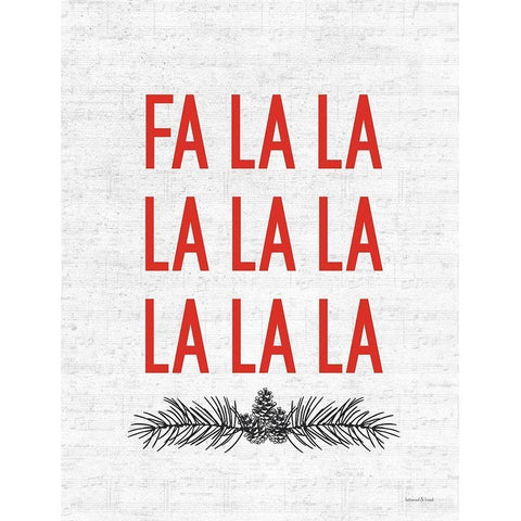 Fa La La White Modern Wood Framed Art Print by Lettered and Lined