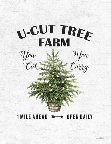 U-Cut Tree Farm Black Ornate Wood Framed Art Print with Double Matting by Lettered and Lined