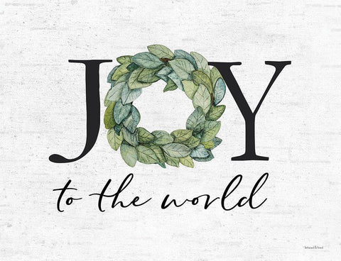 Joy to the World White Modern Wood Framed Art Print with Double Matting by Lettered and Lined