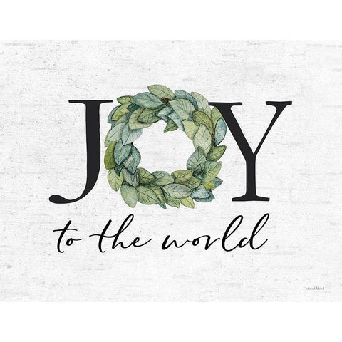 Joy to the World White Modern Wood Framed Art Print by Lettered and Lined