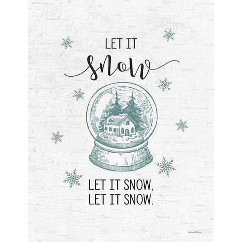 Let It Snow White Modern Wood Framed Art Print by Lettered and Lined