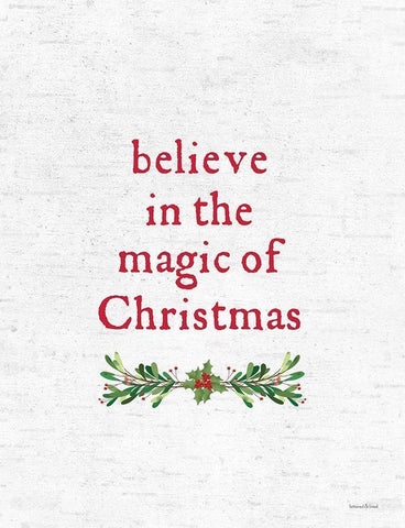 Believe in the Magic of Christmas Black Ornate Wood Framed Art Print with Double Matting by Lettered and Lined