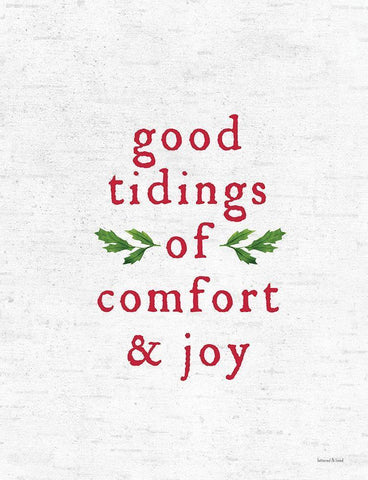 Good Tidings of Comfort And Joy White Modern Wood Framed Art Print with Double Matting by Lettered and Lined