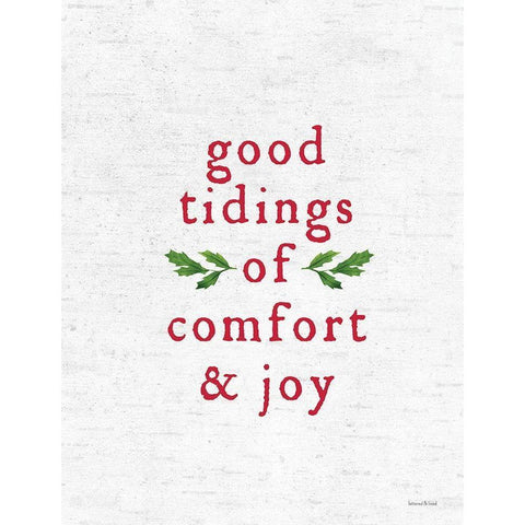 Good Tidings of Comfort And Joy Black Modern Wood Framed Art Print by Lettered and Lined