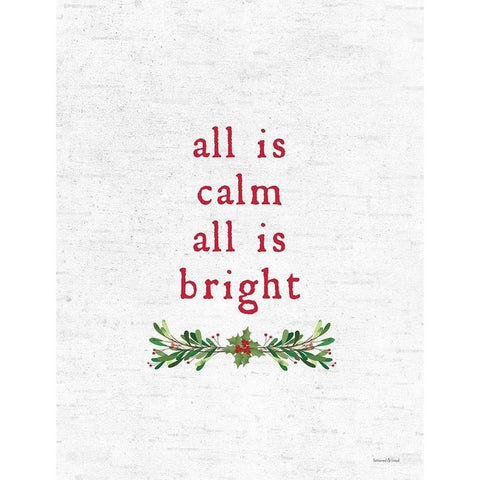 All is Calm Gold Ornate Wood Framed Art Print with Double Matting by Lettered and Lined