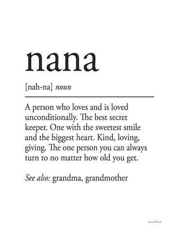 Nana Definition Black Ornate Wood Framed Art Print with Double Matting by Lettered and Lined