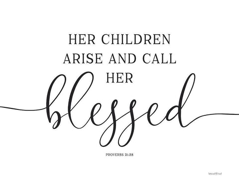 Her Children Arise and Call Her Blessed Black Ornate Wood Framed Art Print with Double Matting by Lettered and Lined