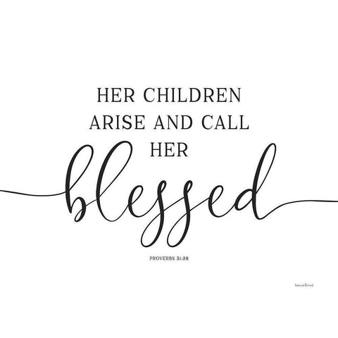 Her Children Arise and Call Her Blessed Black Modern Wood Framed Art Print by Lettered and Lined