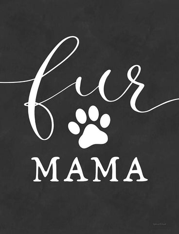 Fur Mama Black Ornate Wood Framed Art Print with Double Matting by Lettered and Lined