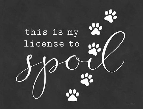 Pet License to Spoil White Modern Wood Framed Art Print with Double Matting by Lettered and Lined