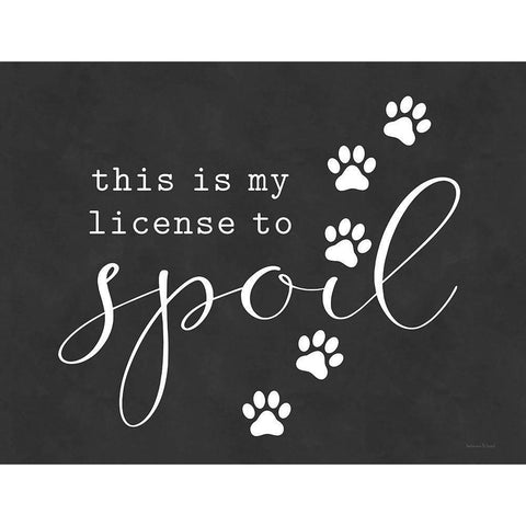 Pet License to Spoil Black Modern Wood Framed Art Print with Double Matting by Lettered and Lined