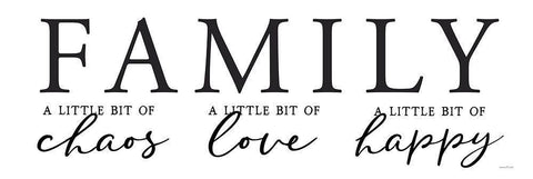 Family Black Ornate Wood Framed Art Print with Double Matting by Lettered and Lined